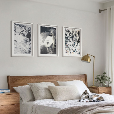 Tavelpaket med ramar Abstrakta svartvita mönster