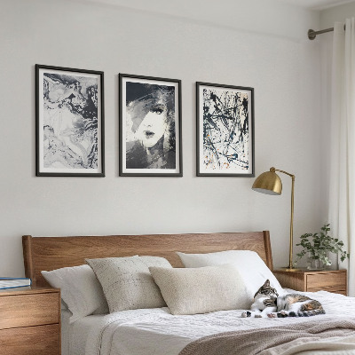 Tavelpaket med ramar Abstrakta svartvita mönster