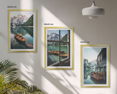 Tavelpaket med ramar Bergsjö båthus