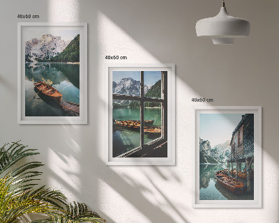 Tavelpaket med ramar Bergsjö båthus