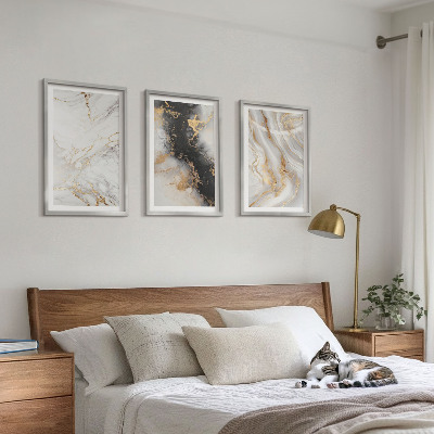 Tavelset ovanför soffa Abstrakta vita svarta mönster