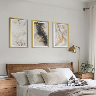 Tavelset ovanför soffa Abstrakta vita svarta mönster