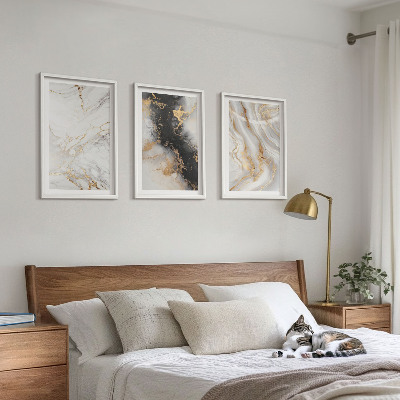 Tavelset ovanför soffa Abstrakta vita svarta mönster