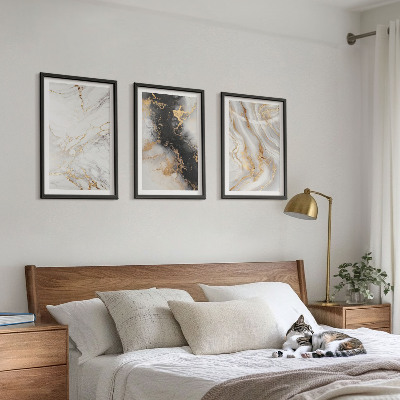 Tavelset ovanför soffa Abstrakta vita svarta mönster