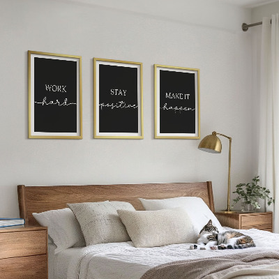 Tavelpaket med ramar Eleganta motiv på svart