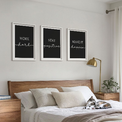 Tavelpaket med ramar Eleganta motiv på svart