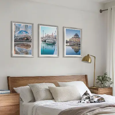 Arkitektur av städer vid vatten set om 3 tavlor