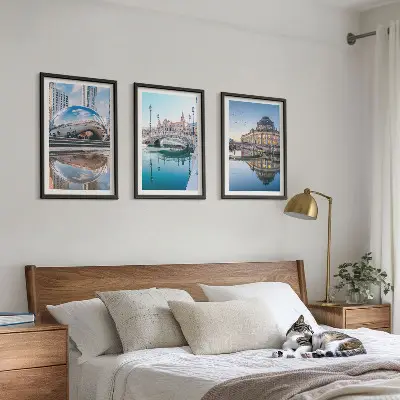 Arkitektur av städer vid vatten set om 3 tavlor