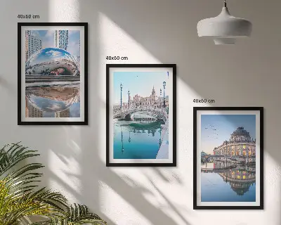 Arkitektur av städer vid vatten set om 3 tavlor