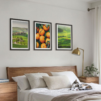 Tavelset ovanför soffa Italien landsbygdslandskap apelsiner