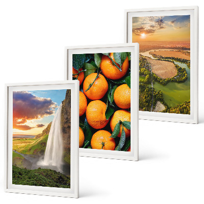 Tavelpaket med ramar Orange Mountain vattenfall