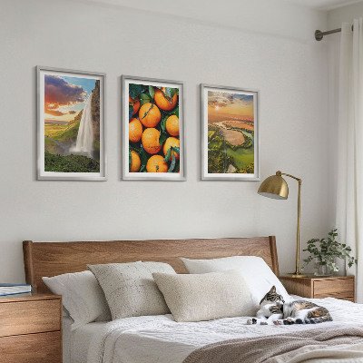 Tavelpaket med ramar Orange Mountain vattenfall