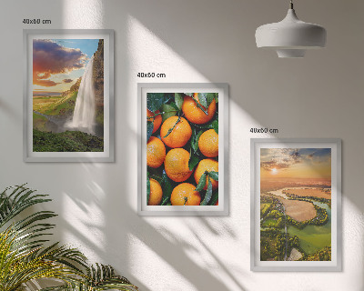 Tavelpaket med ramar Orange Mountain vattenfall
