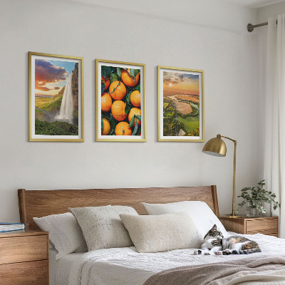 Tavelpaket med ramar Orange Mountain vattenfall