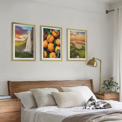 Vattenfall vid Orange Mountain tavelvägg med ramar