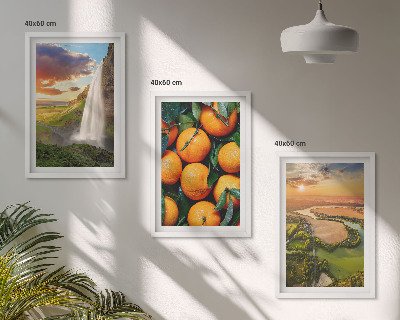 Tavelpaket med ramar Orange Mountain vattenfall