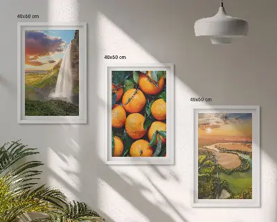 Vattenfall vid Orange Mountain tavelvägg med ramar