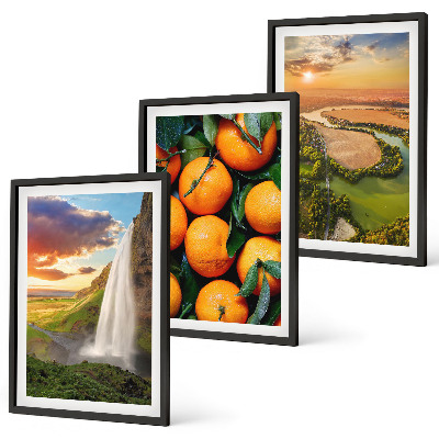 Tavelpaket med ramar Orange Mountain vattenfall