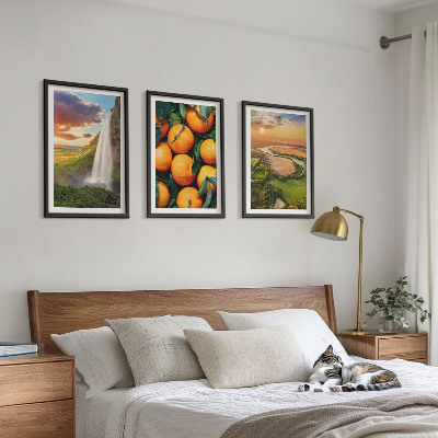 Tavelpaket med ramar Orange Mountain vattenfall