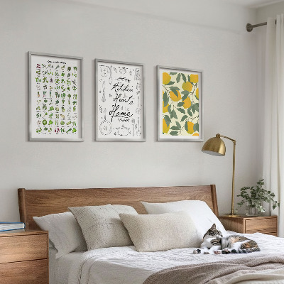 Tavelset ovanför soffa Målade citronköksörter