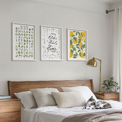 Tavelset ovanför soffa Målade citronköksörter
