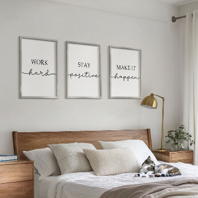 Tavelpaket med ramar Minimalistiska motiverande inskriptioner