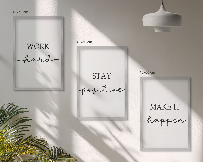 Tavelpaket med ramar Minimalistiska motiverande inskriptioner