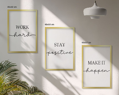 Tavelpaket med ramar Minimalistiska motiverande inskriptioner