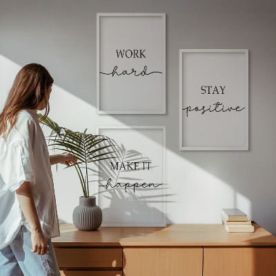Tavelpaket med ramar Minimalistiska motiverande inskriptioner