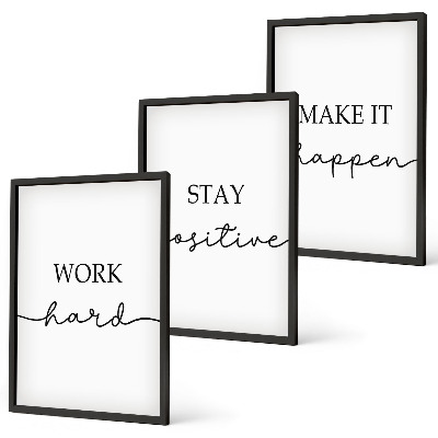 Tavelpaket med ramar Minimalistiska motiverande inskriptioner