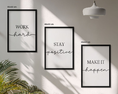 Tavelpaket med ramar Minimalistiska motiverande inskriptioner