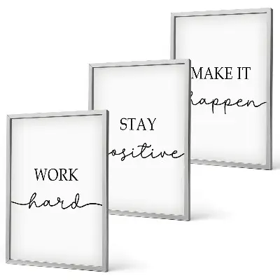 Tavelvägg med ramar minimalistiska motiverande citat