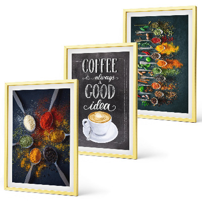 Tavelpaket med ramar Kryddor, kaffe, örter, mönster
