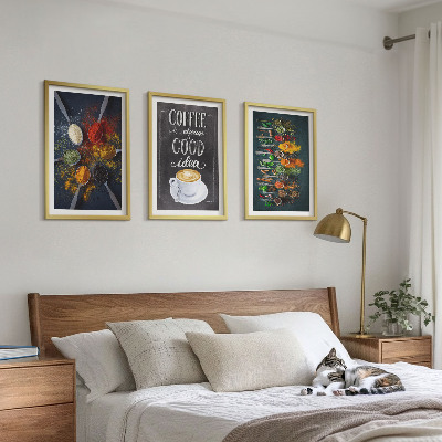 Tavelpaket med ramar Kryddor, kaffe, örter, mönster