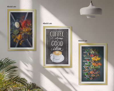 Tavelpaket med ramar Kryddor, kaffe, örter, mönster