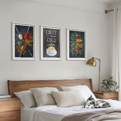 Tavelpaket med ramar Kryddor, kaffe, örter, mönster
