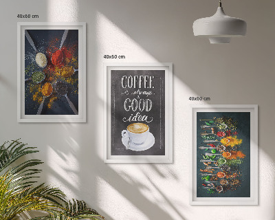 Tavelpaket med ramar Kryddor, kaffe, örter, mönster