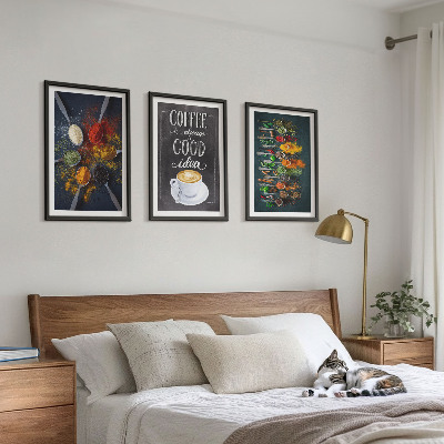 Tavelpaket med ramar Kryddor, kaffe, örter, mönster