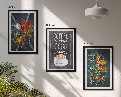 Tavelpaket med ramar Kryddor, kaffe, örter, mönster