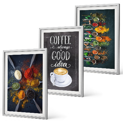 Tavelpaket med ramar Kryddor, kaffe, örter, mönster