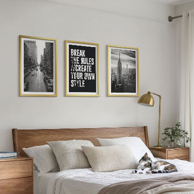 Set om 3 tavlor Inspiration till svartvitt i stadsgator