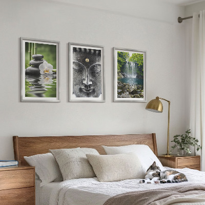 Tavelpaket med ramar Harmoni stenar vatten Buddha
