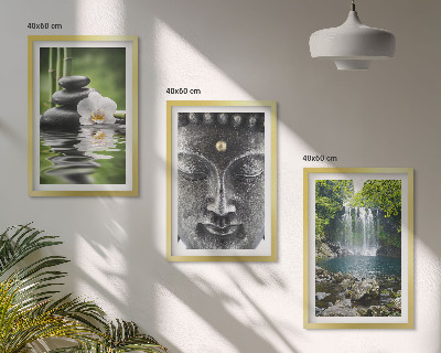 Tavelpaket med ramar Harmoni stenar vatten Buddha