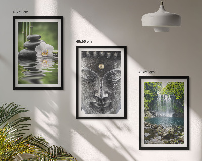 Tavelpaket med ramar Harmoni stenar vatten Buddha