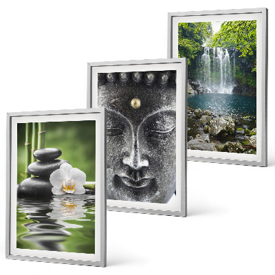 Tavelpaket med ramar Harmoni stenar vatten Buddha