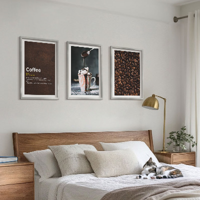 Tavelset ovanför soffa Vispad grädde kaffedryck