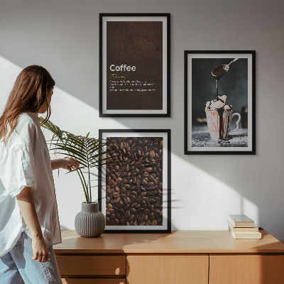 Tavelset ovanför soffa Vispad grädde kaffedryck