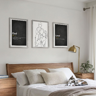 Tavelpaket med ramar Familjekonst kärlek faderskap
