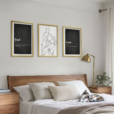 Tavelpaket med ramar Familjekonst kärlek faderskap