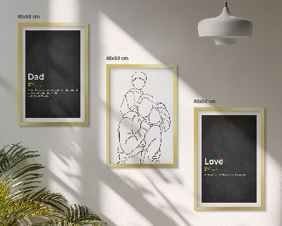 Tavelpaket med ramar Familjekonst kärlek faderskap